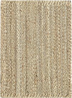 HAMID - Tapis de Jute Granada 100% Fibre Naturelle - Moquette Douce et Résistance Moyenne - Tissé à la Main - Salon, Chambre, Couloir - Nature (70x50cm)