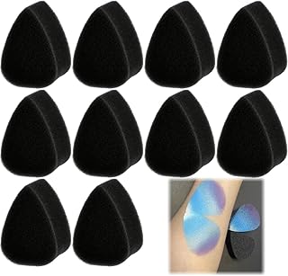 10 Éponges de Maquillage en Forme de Pétale pour Peinture Faciale et Corporelle, Haute Densité (Noir)