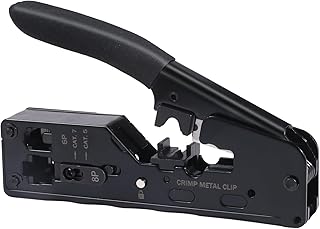 Pince à Sertir RJ45, Sertisseuse Ethernet, Professionnel Network D’Installation Kits Permet de Fabriquer Des Lignes TéLéphoniques, Des Câbles Réseau Non Blindés et Blindés