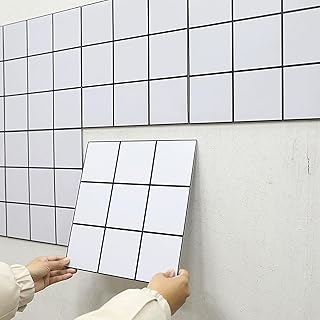 24PCS Plus épais Adhesive pour Cuisine Salle de Bain, 30 * 30 cm, Carrelage Autocollant Métro Blanc, Autocollant Carrelage Carreaux Adhesif Mural Rectangulaires Adhesive, ImperméAble