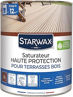 STARWAX - Saturateur Haute Protection - Pour Terrasses et Bois Extérieurs - Teck - Protège et Nourrit -Préserve l