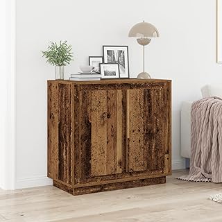 Buffet en bois vieilli pour salon - 80 x 34 x 75 cm - Bois technique