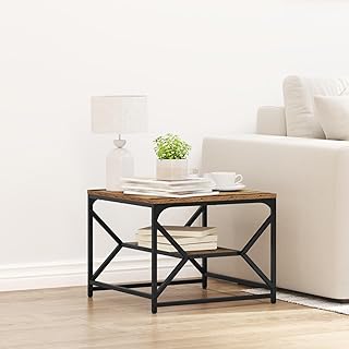 Générique Table Basse avec étagère en Bois Vieilli 51x50x40 cm en Bois Technique,Meubles,Tables,Tables Basses et Tables d